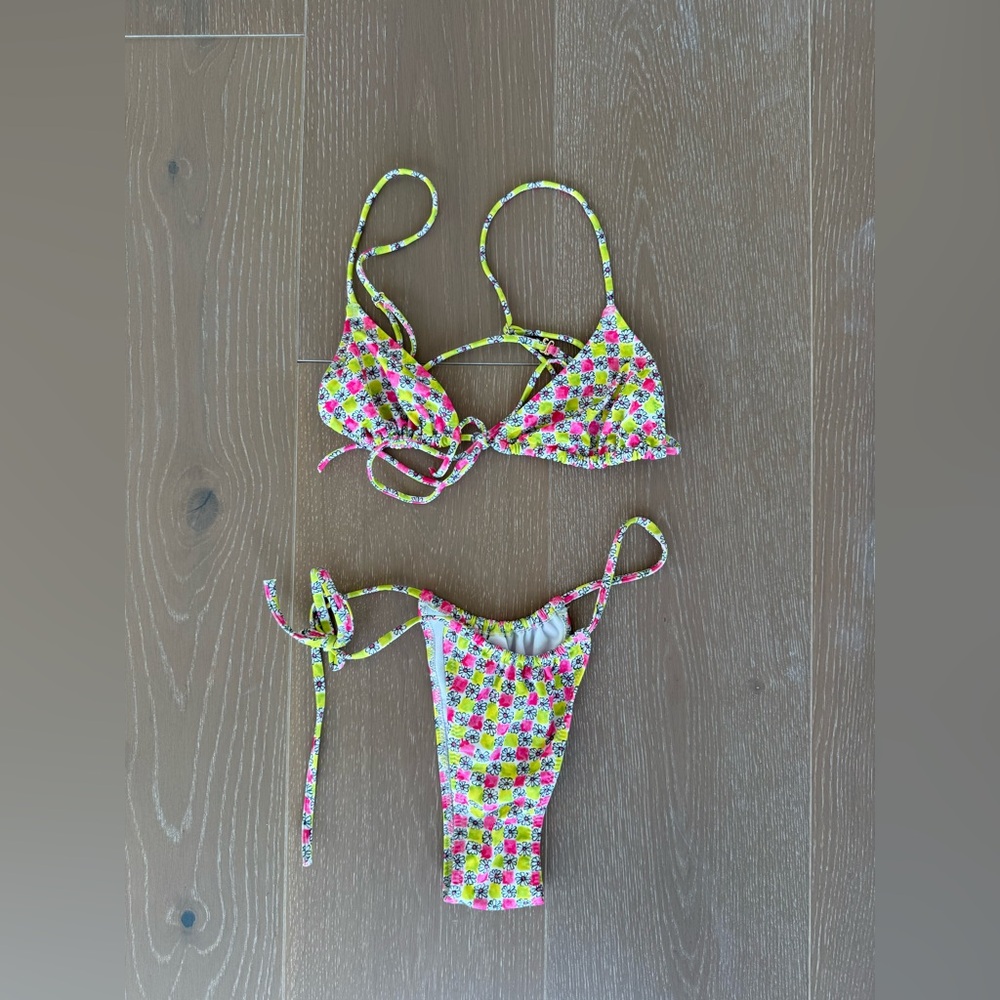Heavy Manners ‘Daisy’ Triangle Front Tie Top & Side Tie Bottoms
